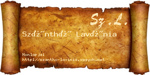 Szánthó Lavínia névjegykártya